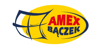 Logo AMEX-BĄCZEK z żółtym jajkiem
